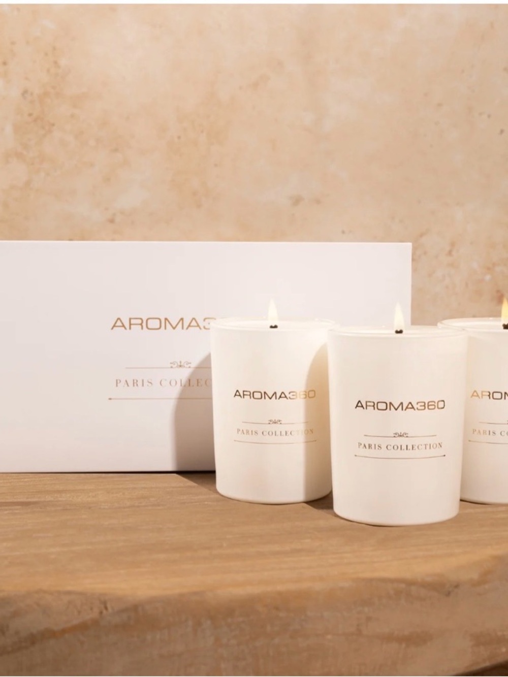 Aroma360 Paris Collection White Scented Candle Set in “My Way”